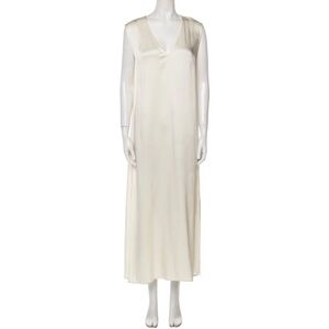 Lapointe Vneck Satin Boxy Dress (SS20) ***CREAM